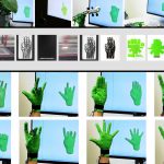 A Stretch-Sensing Soft Glove for Interactive Hand Pose Estimation