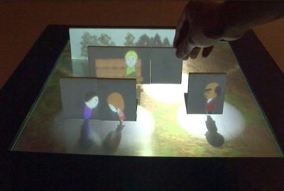 2006 ETech Kakehi: Tablescape Plus: Upstanding Tiny Displays on Tabletop Display