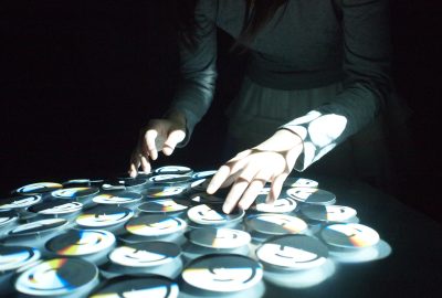 2011 ETech Ochiai: The Cyclone Display: Rotation, Reflection, Flicker and Recognition combined to the pixels