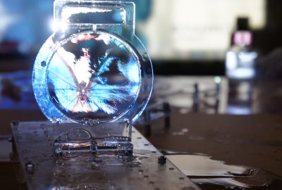 2012 ETech Ochiai: A Colloidal Display: membrane screen that combines transparency, BRDF and 3D volume