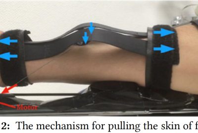 2018 ETech Yamashita: Gum-Gum Shooting: Inducing a Sense of Arm Elongation via Forearm Skin-stretch and the Change in the Center of Gravity