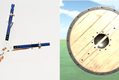 2018 ETech Shigeyam: Transcalibur :Weight Moving VR Controller for Dynamic Rendering of 2D Shape using Haptic Shape Illusion