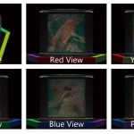 Controllable Color Particles in a 3D Crystal Projecting Multiple Dynamic Full-Color Images
