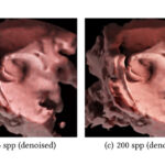Rendering of 4D Ultrasound Data with Denoised Monte Carlo Path Tracing