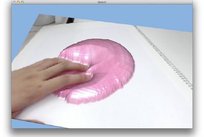 2013 Poster: Kondo_Amazing Sketchbook: extended drawing on a sketchbook using 3DCG