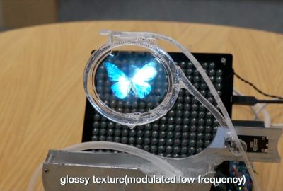 2013 Poster: Ochiai_Reflective, Deformable, Colloidal Display:a waterfall-based colloidal membrane using focused ultrasonic waves.