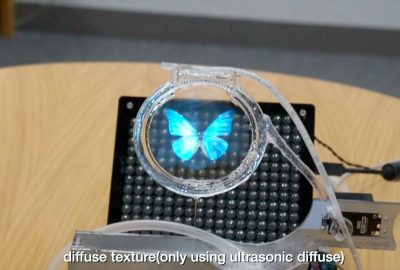 2013 Poster: Ochiai_Reflective, Deformable, Colloidal Display:a waterfall-based colloidal membrane using focused ultrasonic waves.