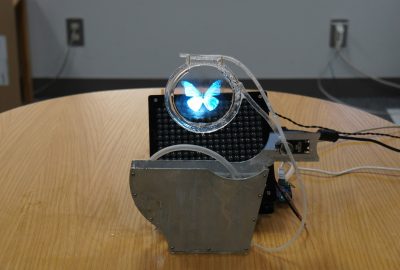 2013 Poster: Ochiai_Reflective, Deformable, Colloidal Display:a waterfall-based colloidal membrane using focused ultrasonic waves.