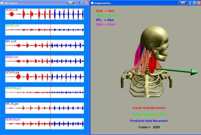 2004 Poster: Hasanbelliu_A Multi-dimensional Visualization Tool for Understanding the Role of EMG Signals in Head Movement Anticipation