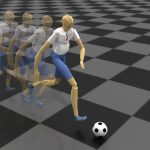 Physics-based full-body soccer motion control for dribbling and shooting