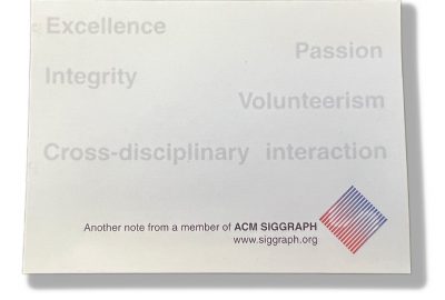 Another note from a member of ACM SIGGRAPH Notepad