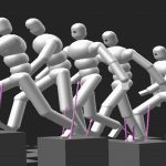 Optimal feedback control for character animation using an abstract model