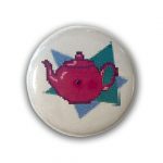 Chapters Button Pink Teapot