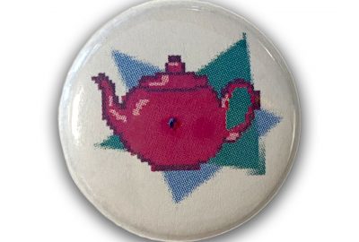 2019 SIGGRAPH Chapters Button Pink Teapot