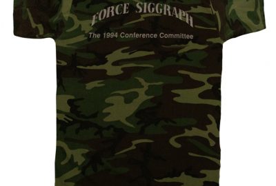 1994 SIGGRAPH Green Camo Pattern T-shirt-Conference Committee Back