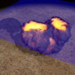 Animating suspended particle explosions