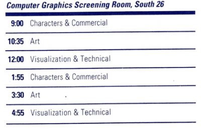 SIGGRAPH 1991 Computer Graphics Screening Rooms Booklet