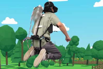 2023 E-Tech: Nith_Demonstrating JumpMod: Haptic Backpack That Modifies Users’ Perceived Jump