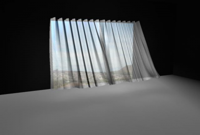 2011 Poster Nomura Lace Curtain Modeling and Rendering of Woven Cloth Using Microfacet BSDF Production of a Catalog of Curtain Animations 03