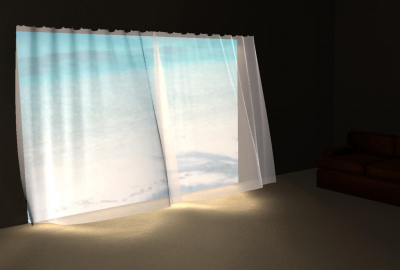 2011 Poster Nomura Lace Curtain Modeling and Rendering of Woven Cloth Using Microfacet BSDF Production of a Catalog of Curtain Animations 05