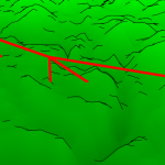 A screen-space approach to rendering polylines on terrain