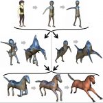 Controlled metamorphosis of animated meshes using polygonal-functional hybrids
