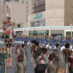 Virtual Yamahoko parade with vibration
