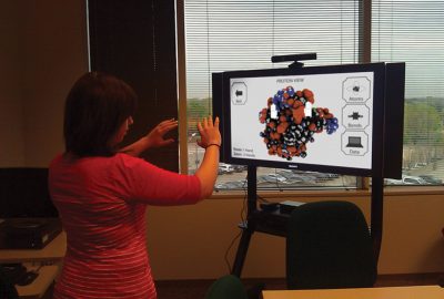 2012 Posters: Moncrief_A Motion Sensor Interactive Interface for Viewing and Manipulating Protein Structural Data in 3D