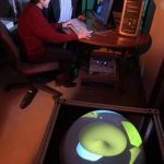 A projected hemispherical display with a gestural interface