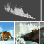 Directable simulation of stylized water splash effects in 3D space