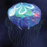 Simulation of a pliable jellyfish in fluids