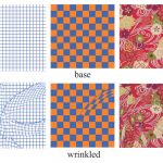 Texturing on patterned cloth with wrinkles in a 2D illustration