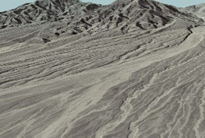 2001 Talks: Seligo_Death Valley Flyby: A Simulation Comparing Fault-Controlled Alluvial Fans Along the Black Mountain Range