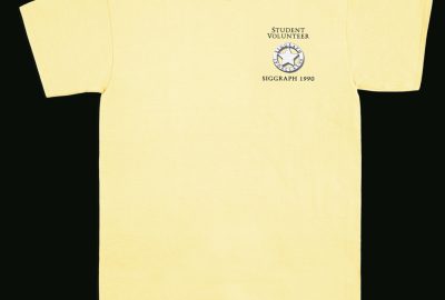 1990-SIGGRAPH-Light Yellow T-shirt-Student Volunteer-Front